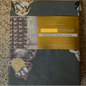 Grey shower curtain